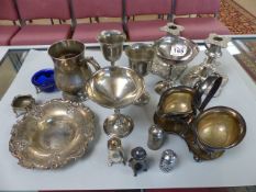 Collection of Silver plate to include candlesticks, pair of tazza's, Salts etc