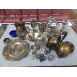 Collection of Silver plate to include candlesticks, pair of tazza's, Salts etc