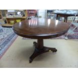 Antique tip up breakfast table on Corinthian column with triangular shaped base