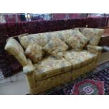 (NCI) Parker Knoll Drop arm sofa - Gold ground striped colour