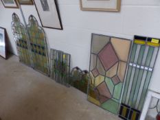 Collection of Antique stained glass leaded panels