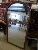 Victorian mahogany wall mirror converted from a cheval mirror