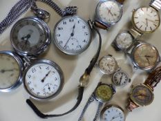 Watches: A collection of wrist & pocket watches Fourteen (A/F)