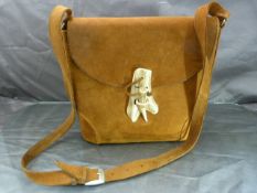 Original Deerskin satchel bag with the lock made from deer horn.