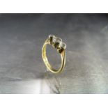 18ct PLAT 3 stone Diamond Ring. Centre Milligrain set Diamond approx: .10pts, with an approx .05pt