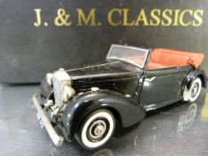 J&M Classics 1:43 white metal Alvis TA 14 Drophead Open . In Black with red interior. Boxed, with