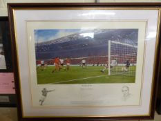 Limited Edition of 1966 World Cup Goal no. 75/495. Signed by Martin Peters and Simon Smith, also
