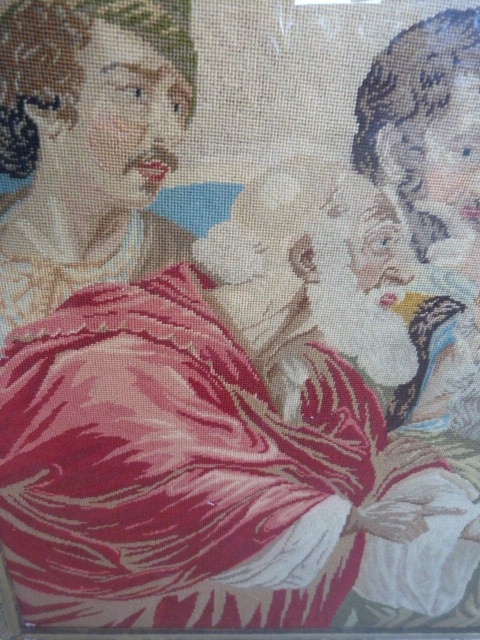 Ecclesiastic Berlin Woolwork depicting Jesus and the Pharisee's. Fashionable in the 1850's in - Image 5 of 6