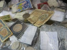 Box containing a quantity of coins