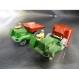 Two original Moko Lesney Matchbox series No.2 Muir Hill Site dumpers. Both in Good condition. No