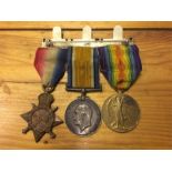 WWI 1914-1915 trio medals to10209 PTE. F SMITH. DORSET. R. comprising 1914-1915 Star and 1914-1918
