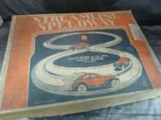 Louis Marx Tinplate Streamline Speedway track and car in original box