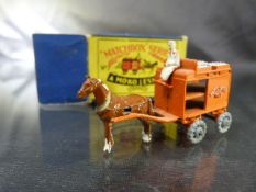 Moko Lesney Matchbox series no.7 Horse and Pasteurised Milk Cart. Both in good condition