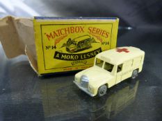 Moko Lesney Matchbox series No.14 Ambulance. Both in good condition