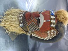 African ZULU mask on stand