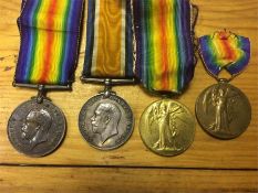 Two WWI War medals awarded to j. 66254 E.H. SWEETING. A.B. R.N. & 241744 PTE F. CONNETT GLOUC.