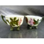 Pair of Sake miniature cups on four feet