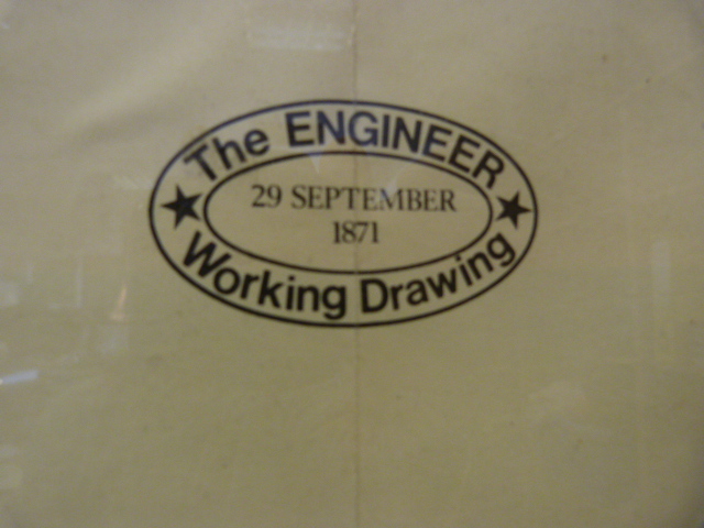 Framed Blueprint of Express Passenger Engine - Great Northern Railway Designed by Mr Patrick - Image 2 of 7