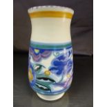 Poole Pottery vase decorated by Hilda Hampton in the PB 'Bluebird' Pattern. Impressed Poole
