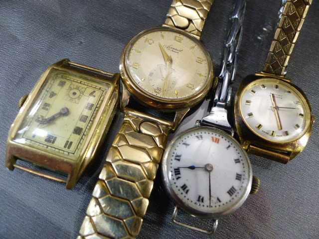Collection of Watches to include an unmarked art deco faced watch, Rotary watch with box, 9ct