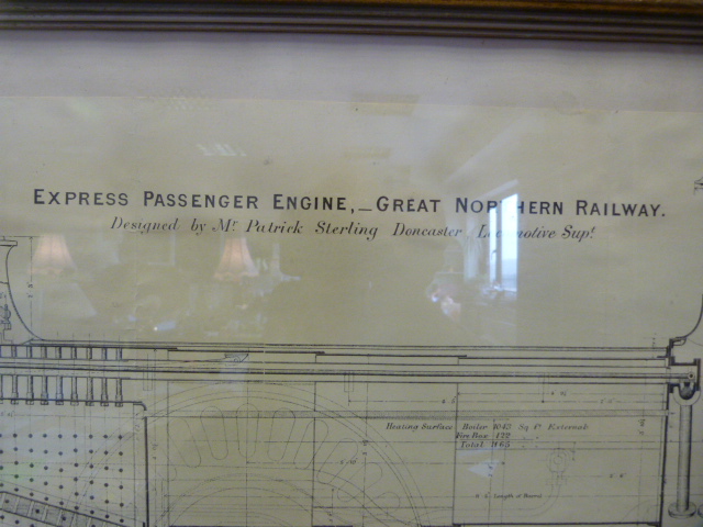 Framed Blueprint of Express Passenger Engine - Great Northern Railway Designed by Mr Patrick - Image 7 of 7