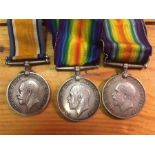 Three British War Medals WWI awarded to 24721 S.W. Wakefield & 9173 S.W. Wakefield & 8400 W.E