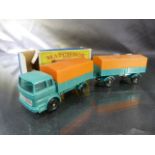 Matchbox Series Mercedes Truck No1 and Mercedes Trailer No.2. Box for trailer Ok and both in good