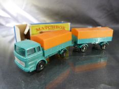 Matchbox Series Mercedes Truck No1 and Mercedes Trailer No.2. Box for trailer Ok and both in good