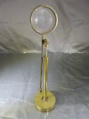 C.1900 Adjustable brass magnifier on stand