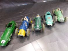 Five DieCast racing cars - Corgi B.R.M Formula 1 Grand Prix x 2, Dinky Toy Ferrari 23H, Dinky Toy
