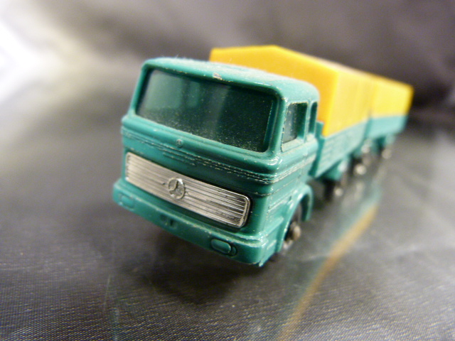 Matchbox Series Mercedes Truck and Mercedes Trailer in teal and orange. No.1 and No.2 (no boxes in - Image 2 of 4
