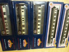 Bachmann boxed Coaches, five in total (four Chocolate/cream & one crimson & cream)