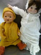 Two bisque headed unmarked dolls