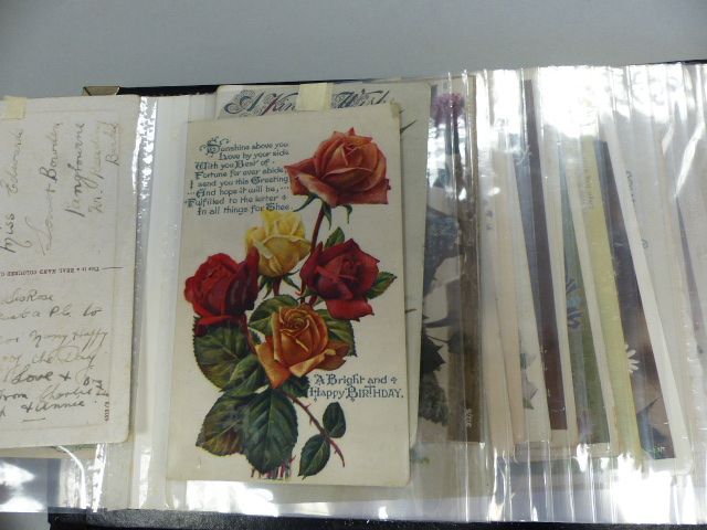 Collection of Victorian birthday postcards in one Album - Image 13 of 26