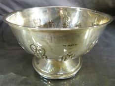 Hallmarked silver Bon Bon dish with everted rim. Embossed fine decoration in the Rococo manner to