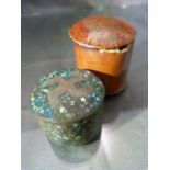 Micro Mosaic Nazi pill box possibly with Paua Paua Shell along with another papier mache red box