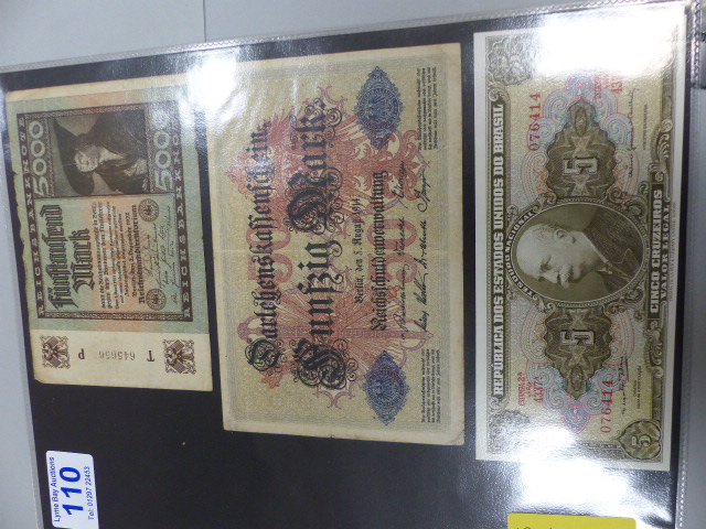 Foreign currency to include German Mark and Chinese notes.