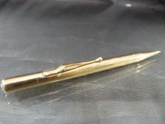 9ct Gold propelling pencil 'Power'. Approx weight - 23.4g