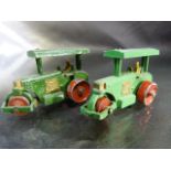 Lesney Matchbox diesel Road Rollers both with chipping to paint