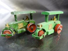 Lesney Matchbox diesel Road Rollers both with chipping to paint