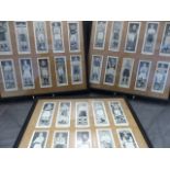 Three framed Topical Times footballer collector cards. approx 30 cards.