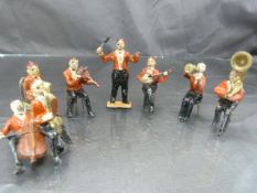 Eight piece lead orchestra in red. (unmarked)