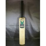 Signed miniature cricket bat by teams Somerset V Leicestershire 2001