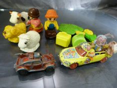 Lesney magic roundabout figure in car and other early toys