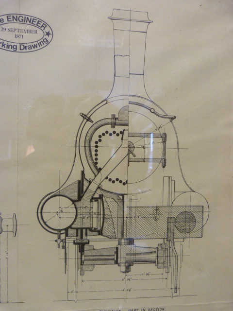 Framed Blueprint of Express Passenger Engine - Great Northern Railway Designed by Mr Patrick - Image 4 of 7