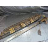 Borneo Dayak Parang. The scabbard carved with a dragon stretching the whole length which also houses