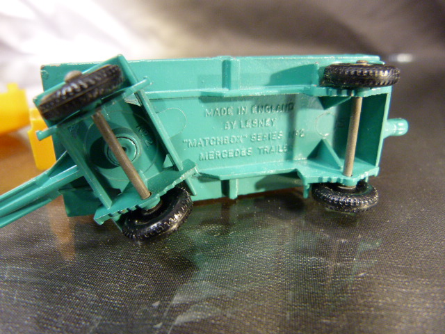 Matchbox Series Mercedes Truck and Mercedes Trailer in teal and orange. No.1 and No.2 (no boxes in - Image 4 of 4