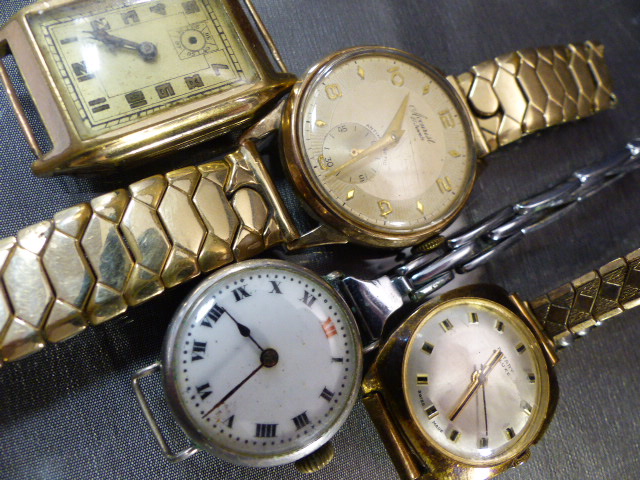 Collection of Watches to include an unmarked art deco faced watch, Rotary watch with box, 9ct - Image 2 of 3