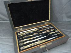 19th Century instrument set, Complete in Rosewood case