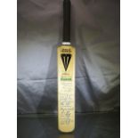 Warwickshire signed miniature cricket bat. signed by 16 players.